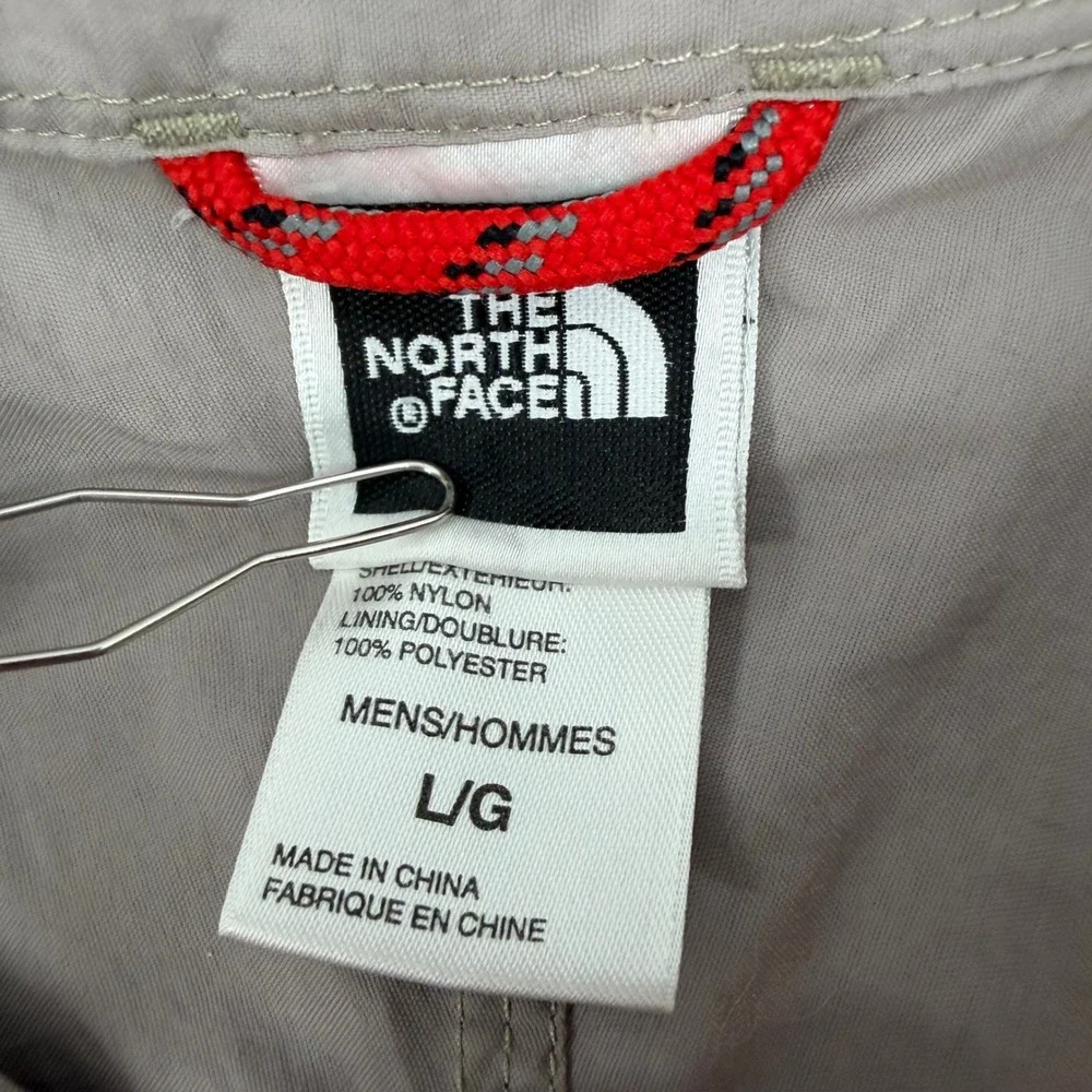 The North Face Mens Long Sleeve Hiking Shirt Tan Nylon Button Down Large